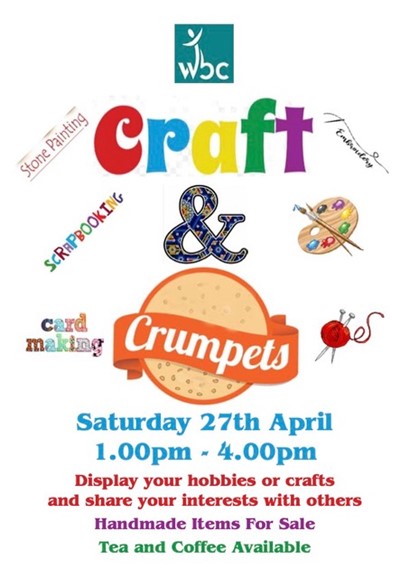Baptist Church crafts and crumpets 2024 poster