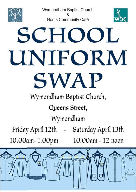 Baptist Church uniform swap 2024 poster