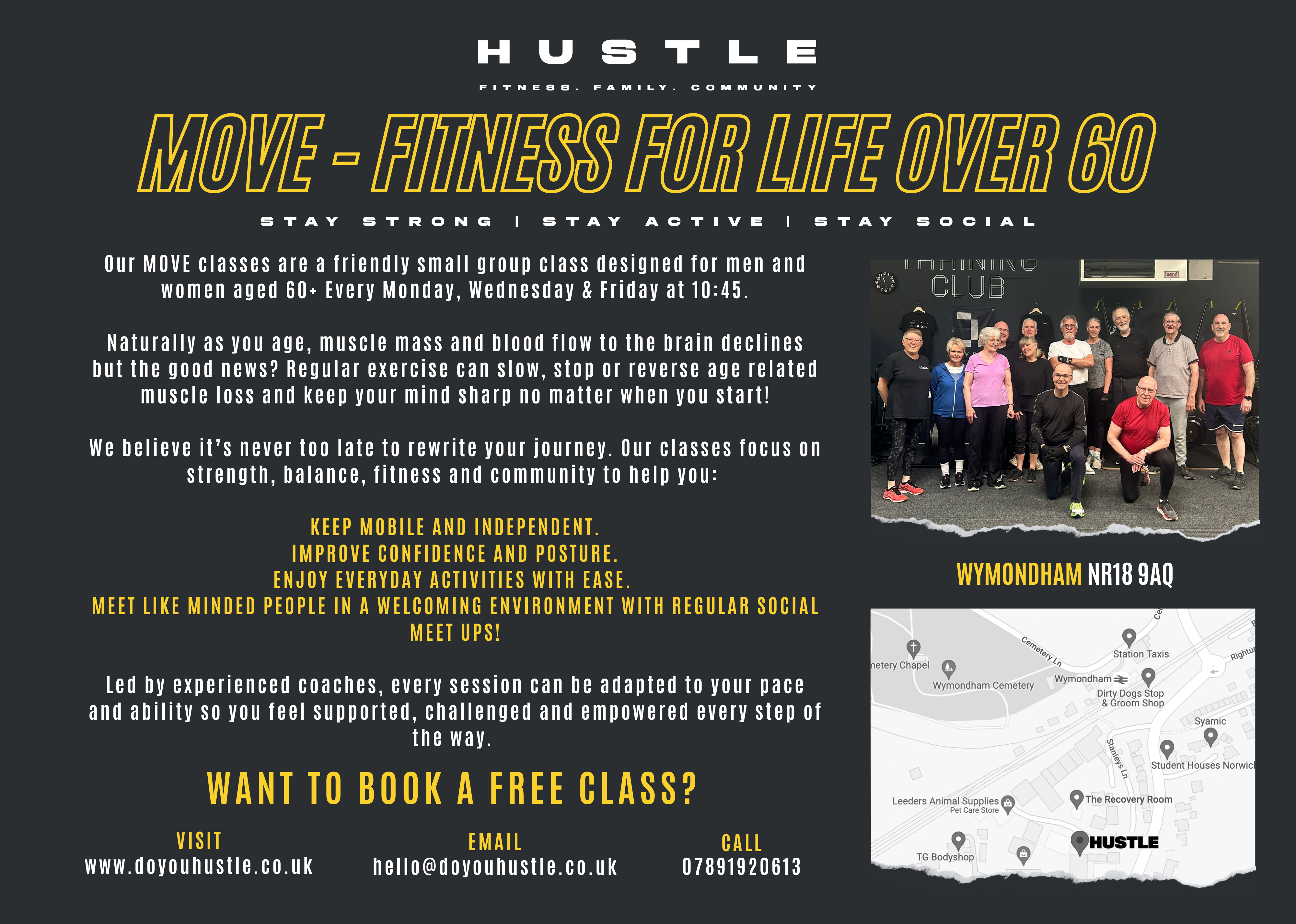 Hustle Boxing Gym Wymondham advert