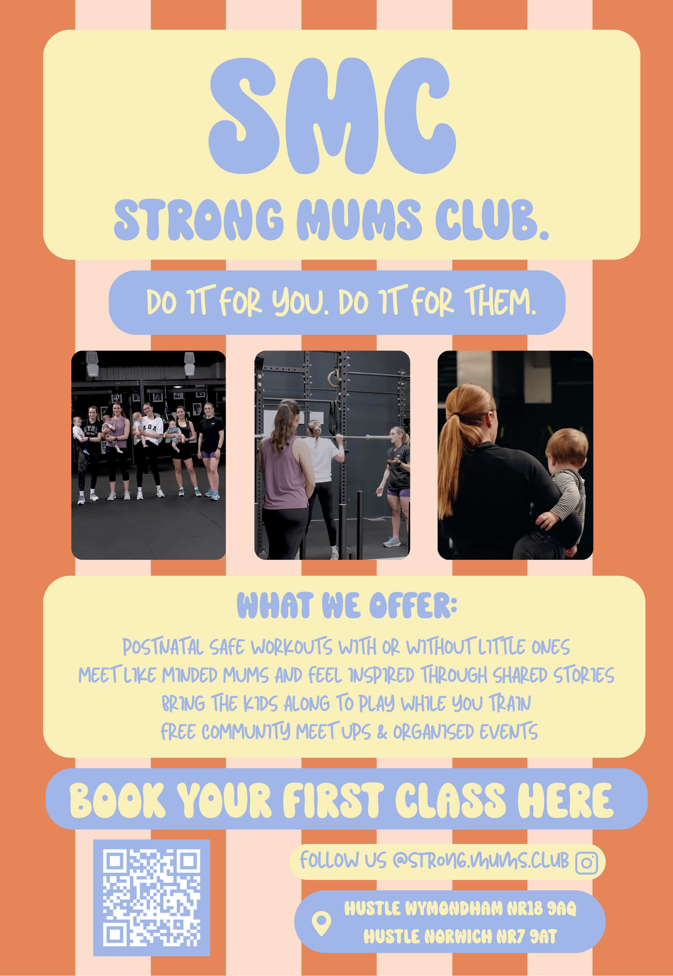 Hustle Strong Mums Club advert