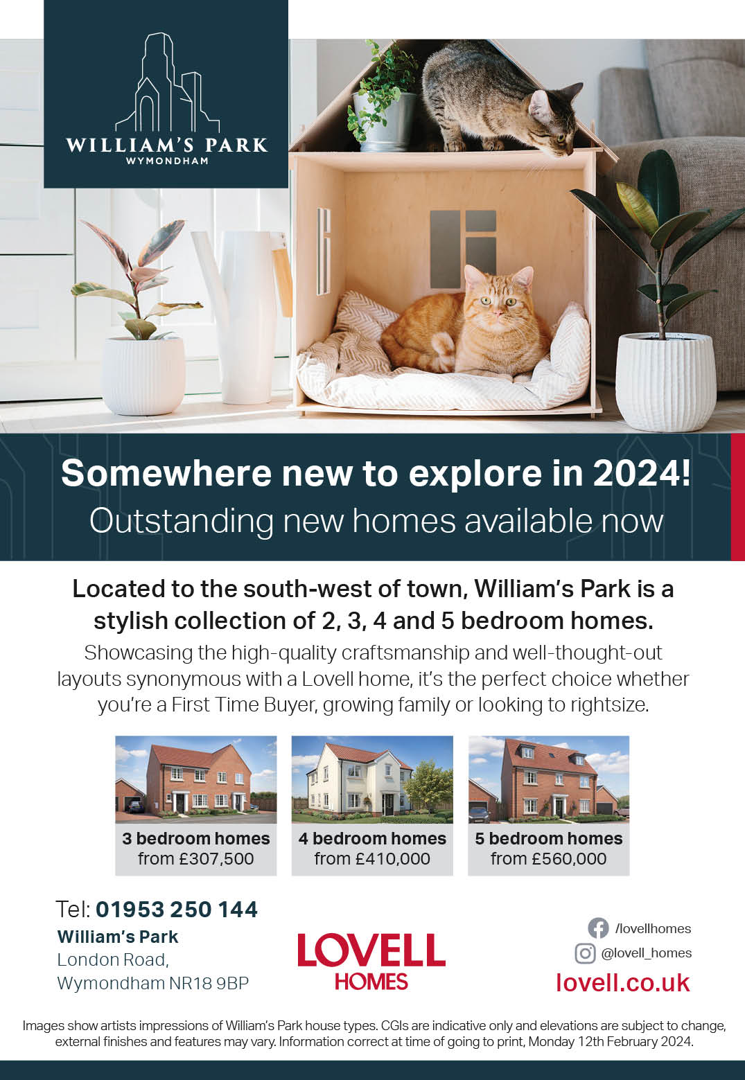 Lovell Homes Wymondham Williams Park advert