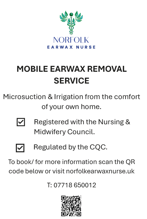 Norfolk Earwax Nurse advert