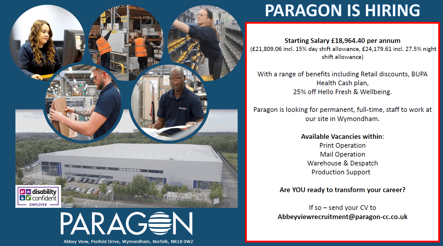 Paragon is Hiring Advert