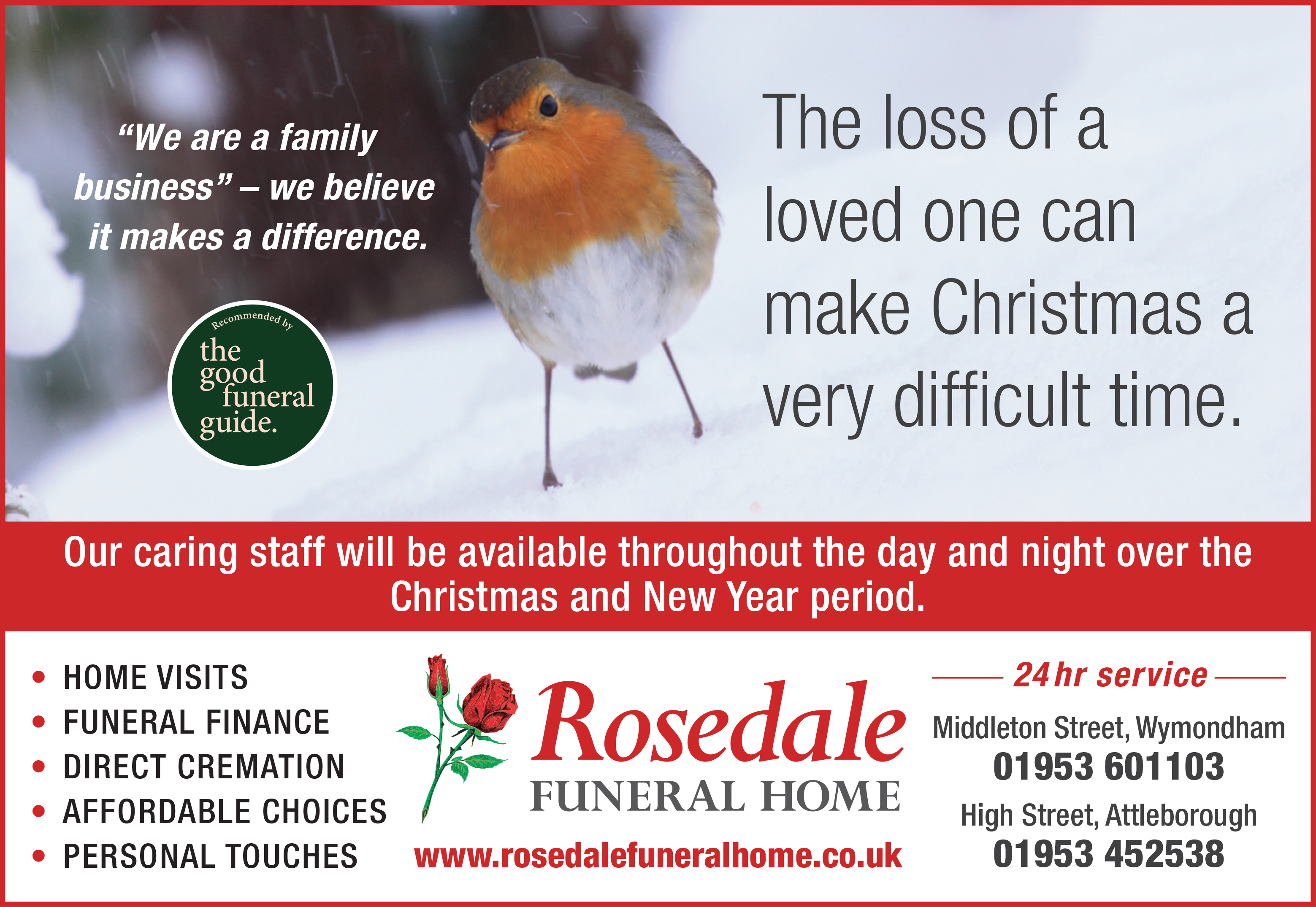 Rosedale Funeral Home Advert