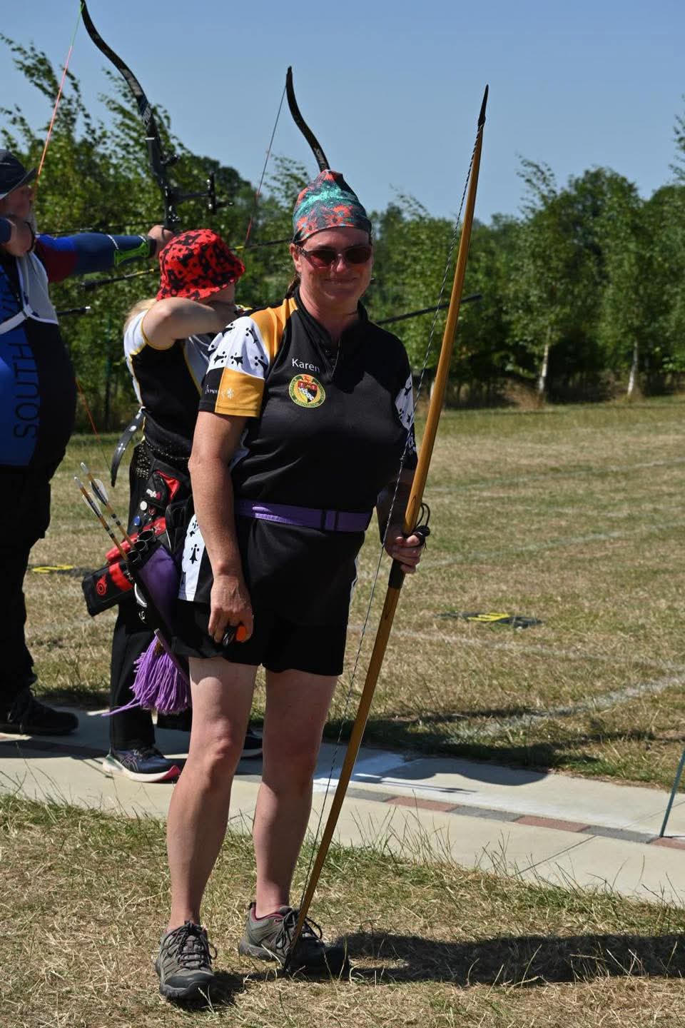 Woman holding a bow
