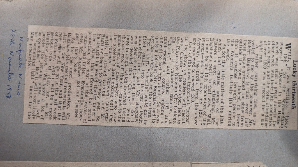 Long piece of paper with handwritten text