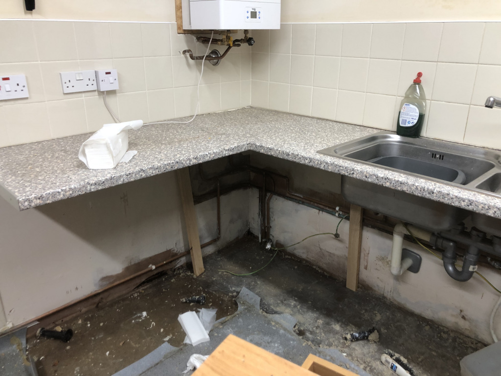 Kitchen ruined by leak