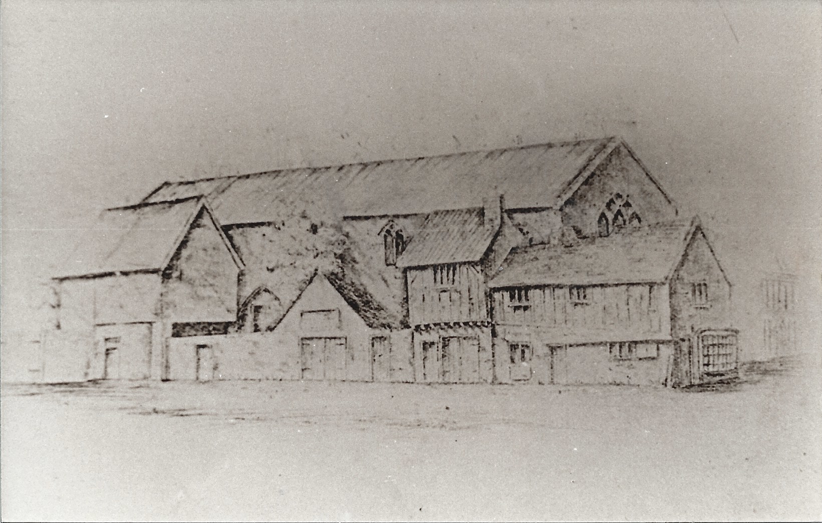Becket's Chapel with outbuildings in 1871