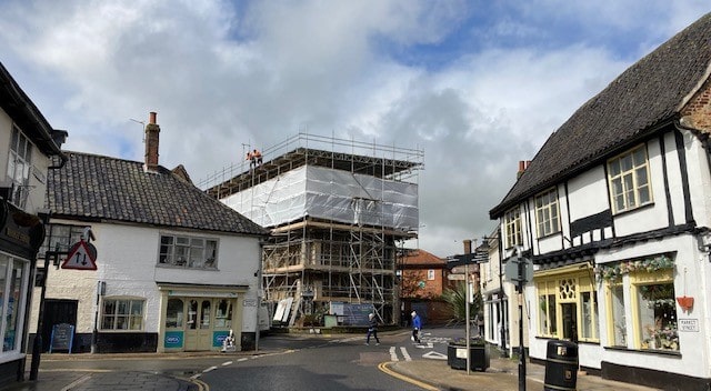Becket's Chapel today with scaffolding
