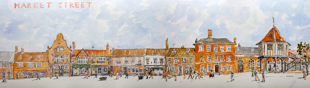 Painting of Wymondham Market Street