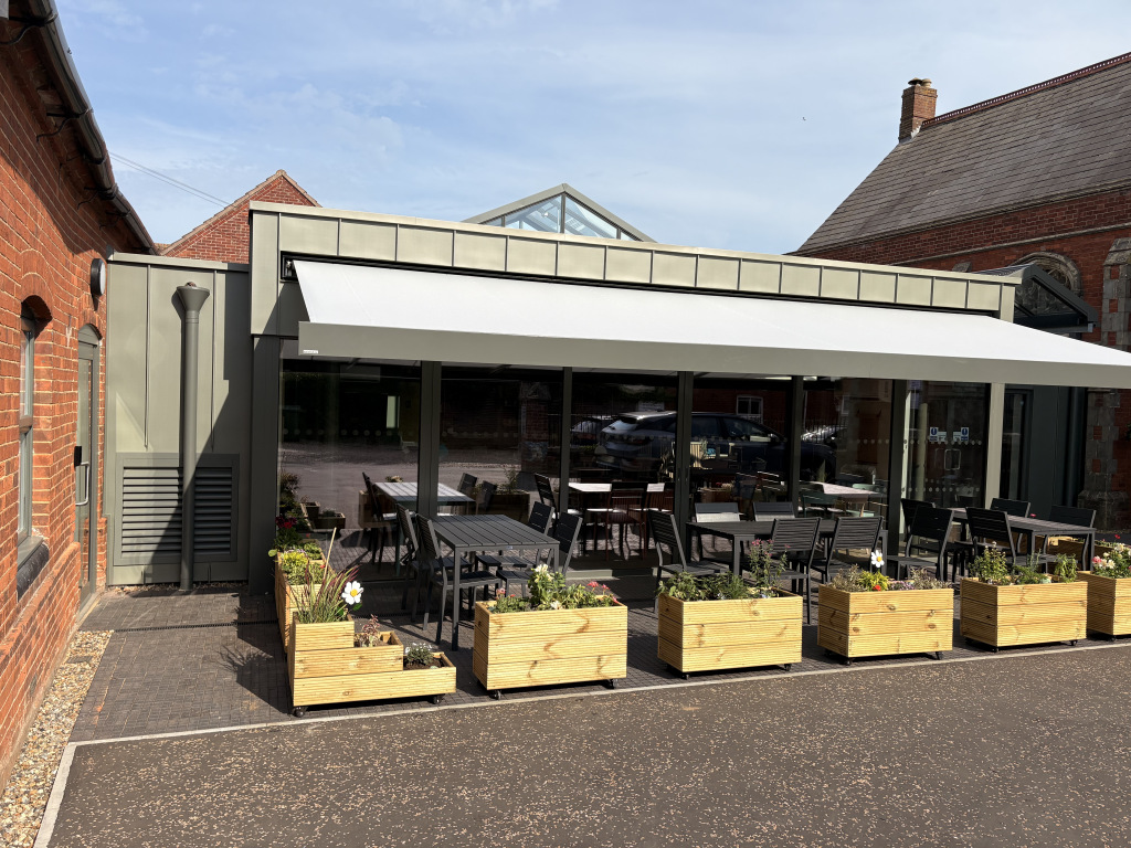 Outdoor café seating area