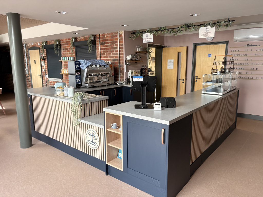 A café counter