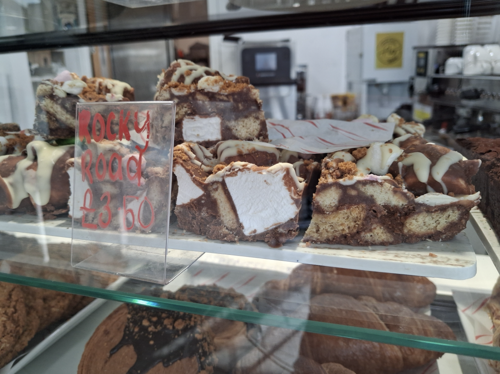 Rocky roads and sweet treats behind a glass barrier