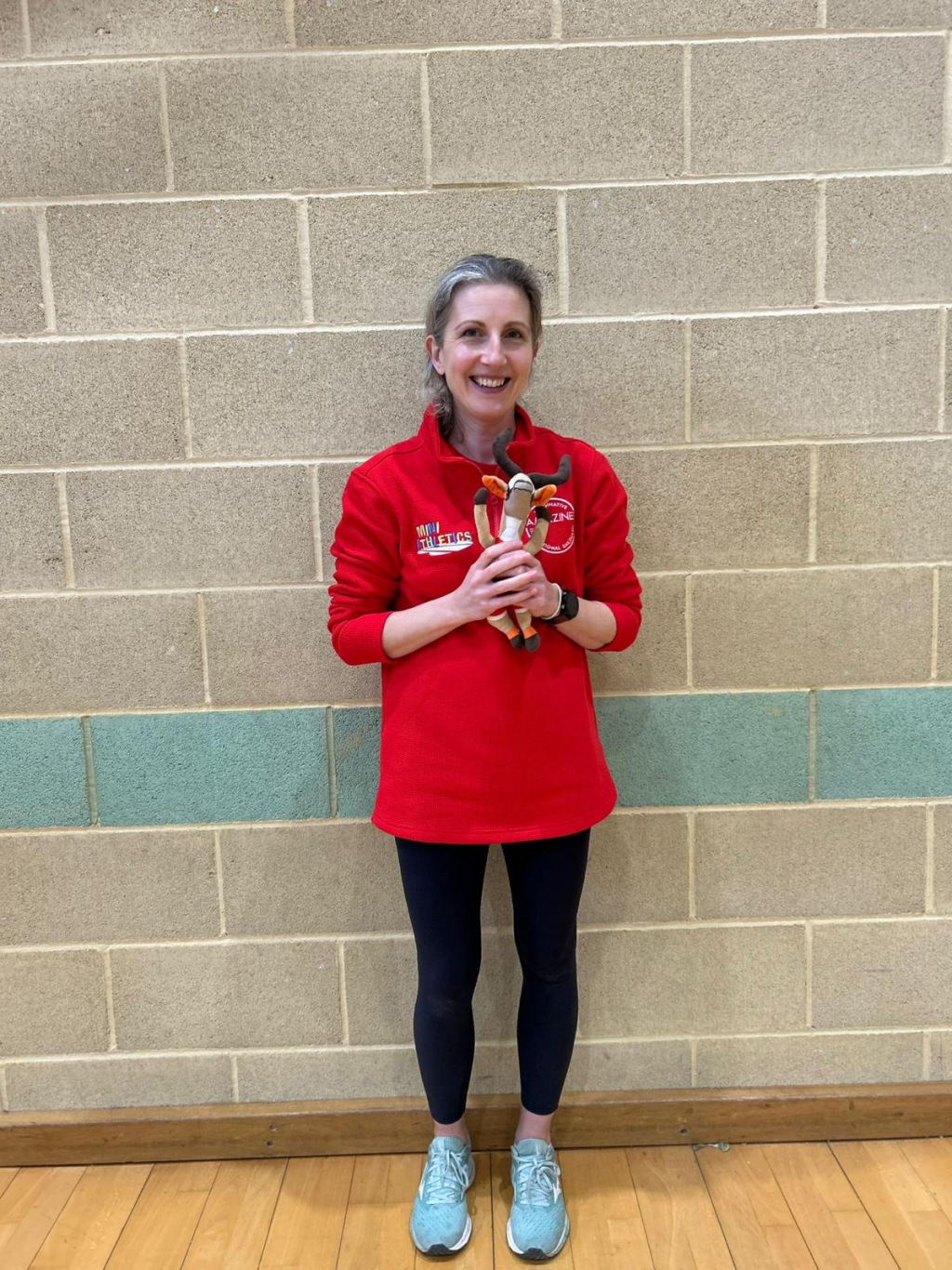 Woman holding a trophy