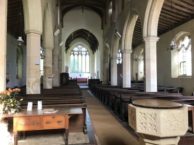Inside St Andrew's church Deopham