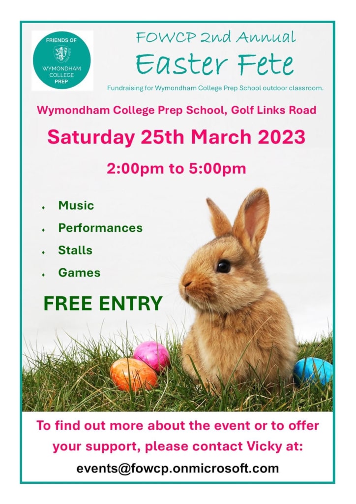 Easter Fete poster, Saturday 25 March 2023