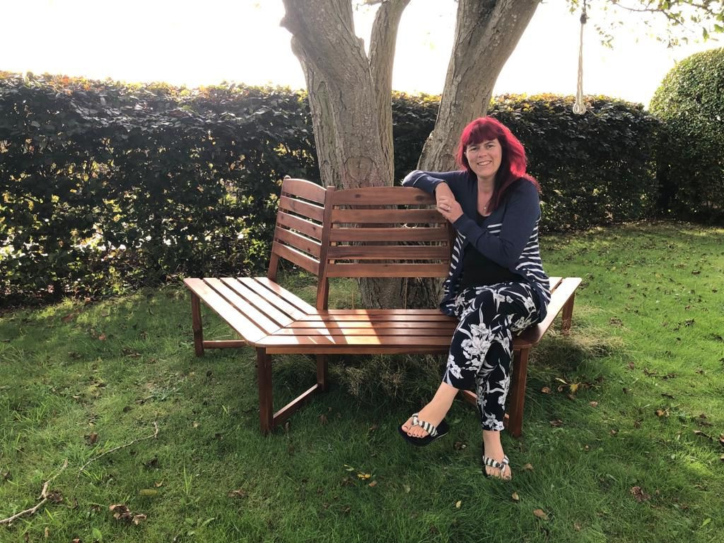 Woman sitting on a bench