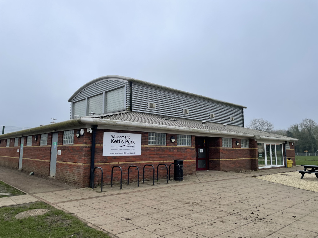brick and metal sports pavilion building