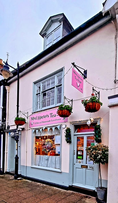 Pink Mad Hatters cafe from outside as per today