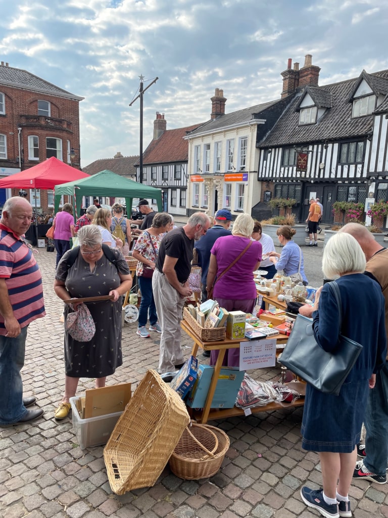 Shoppers at the market