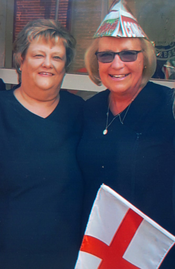 Mary and Jackie dressed up for St George's day