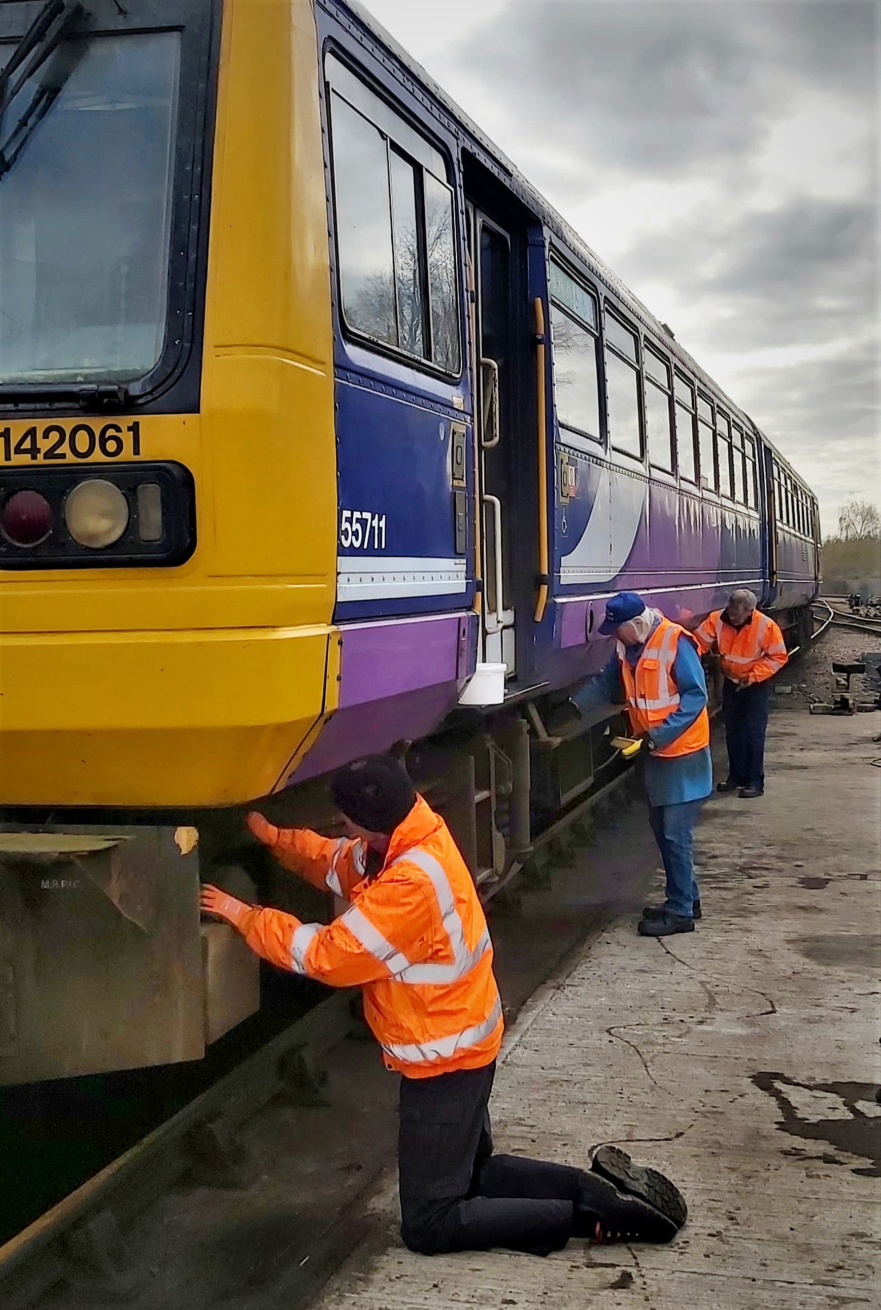 Pacer train being painted