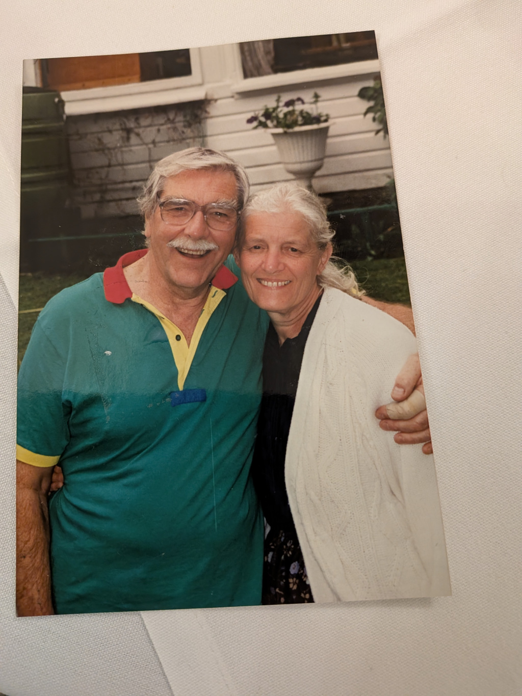 Photo print of an elderly couple