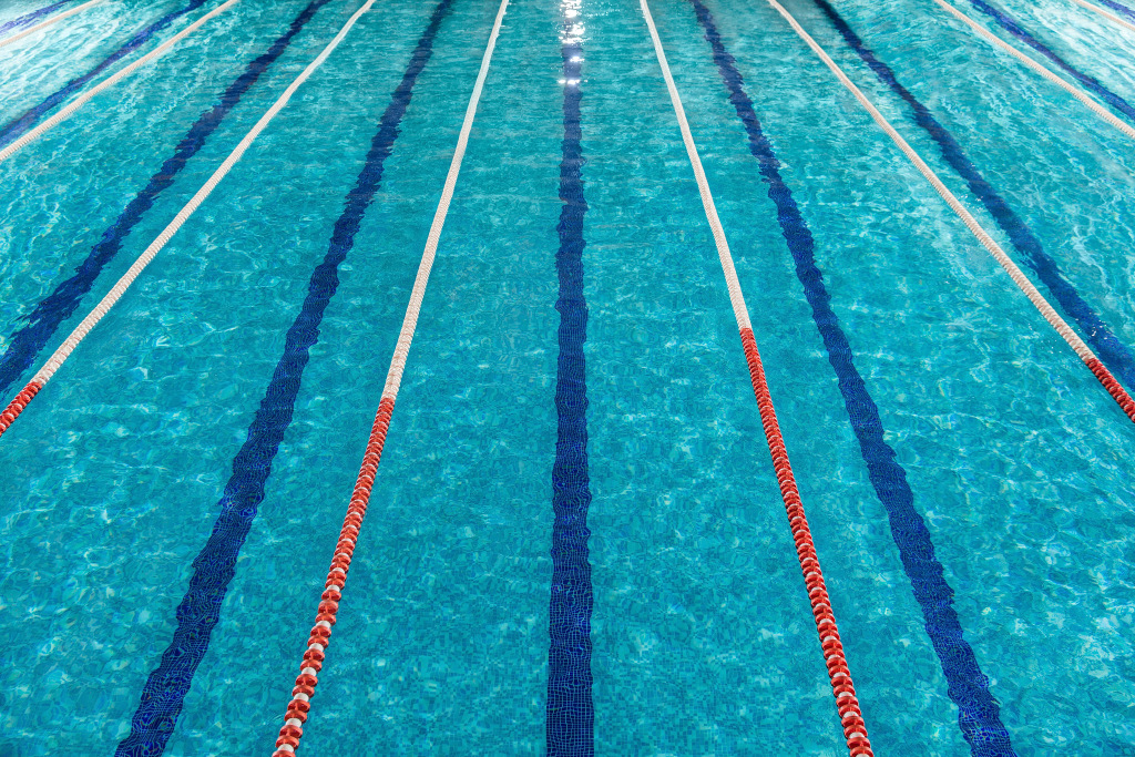 swimming pool with lane markers