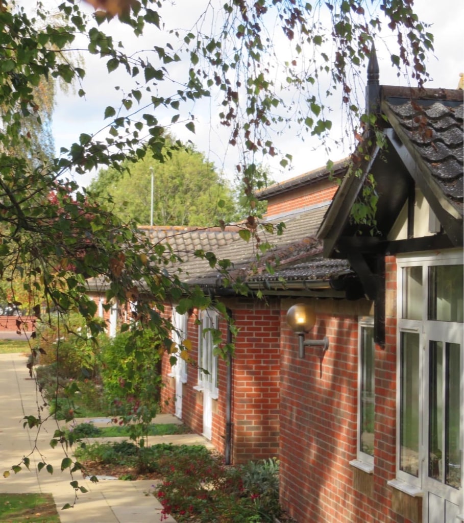 A house/centre with a tree in the foreground