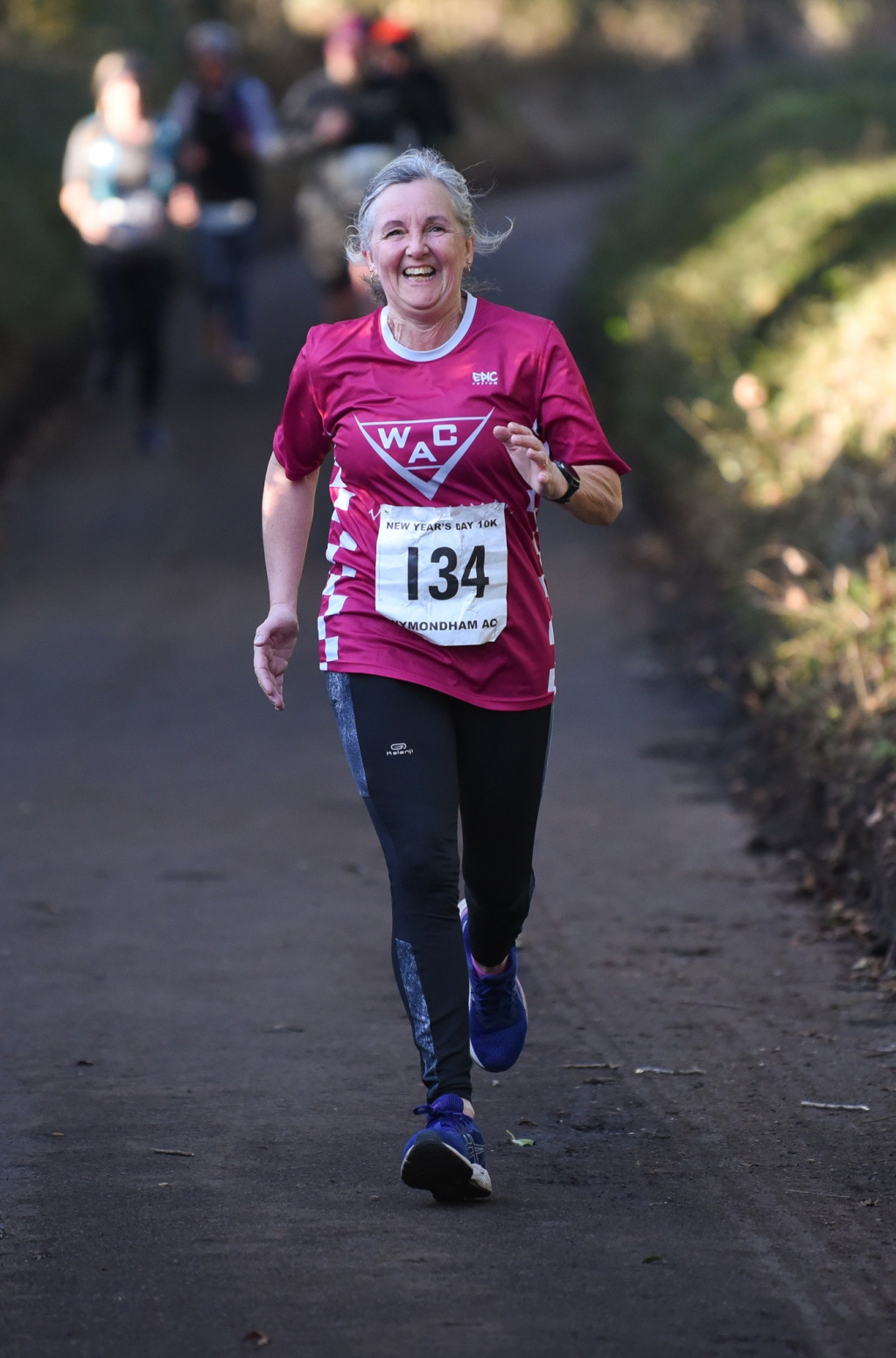 Lady running a race