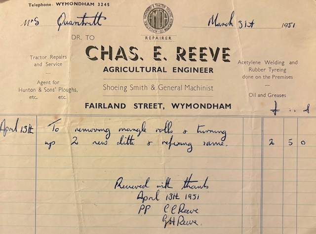 Sepiatone photo of an invoice