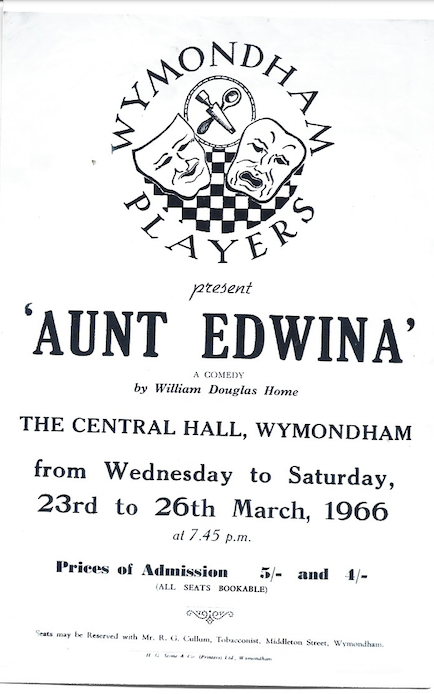 A flyer for a performance of 'Aunt Edwina'