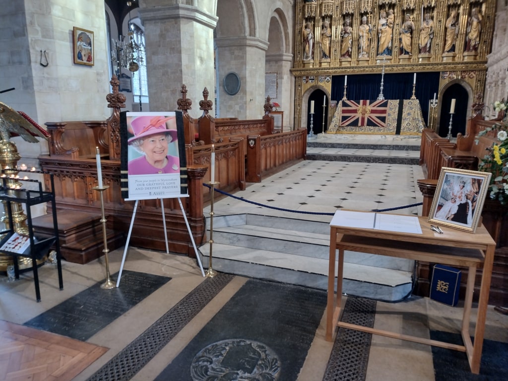 The Queen book at Wymondham Abbey