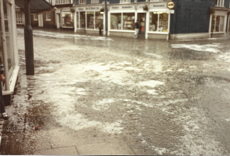 A street in the aftermath of a flood