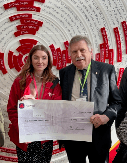 Cheque for air ambulance