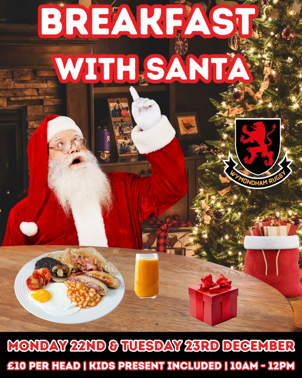 Flyer advertising an event with Santa