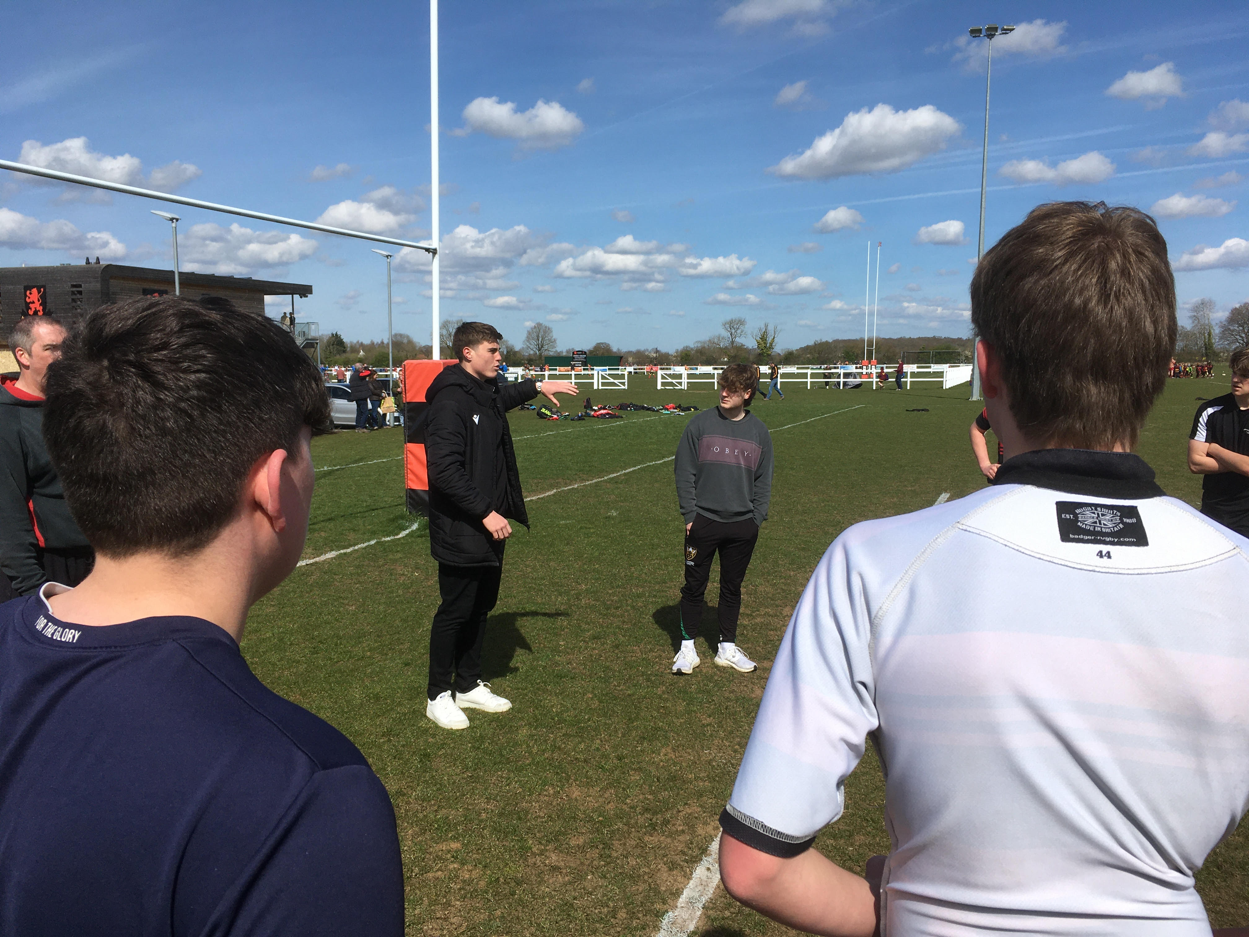 Rugby players on the field in Wymondham