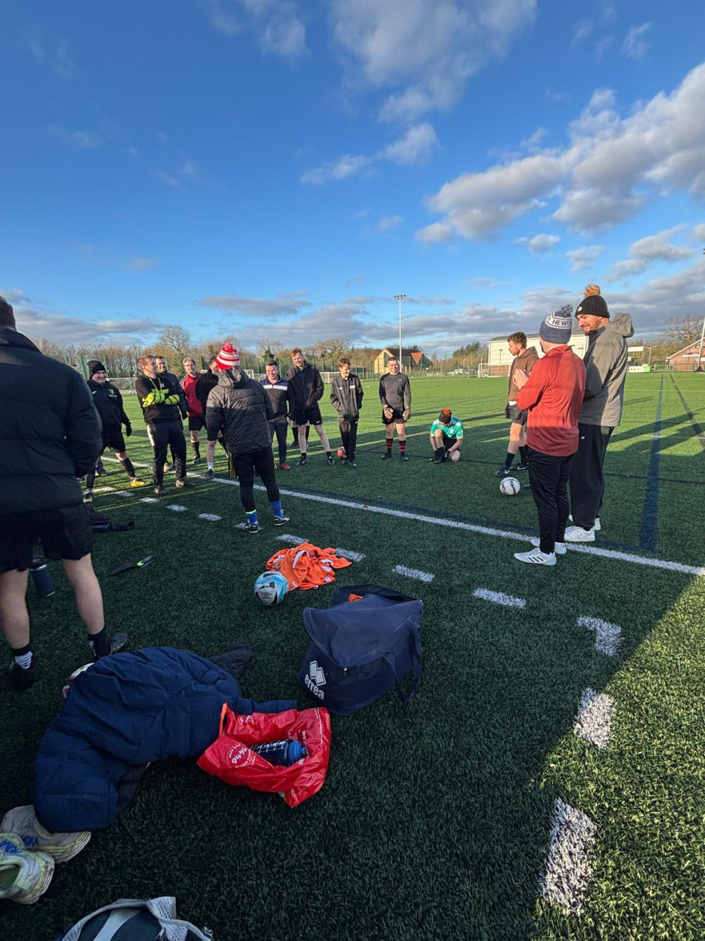 People on a football pitch