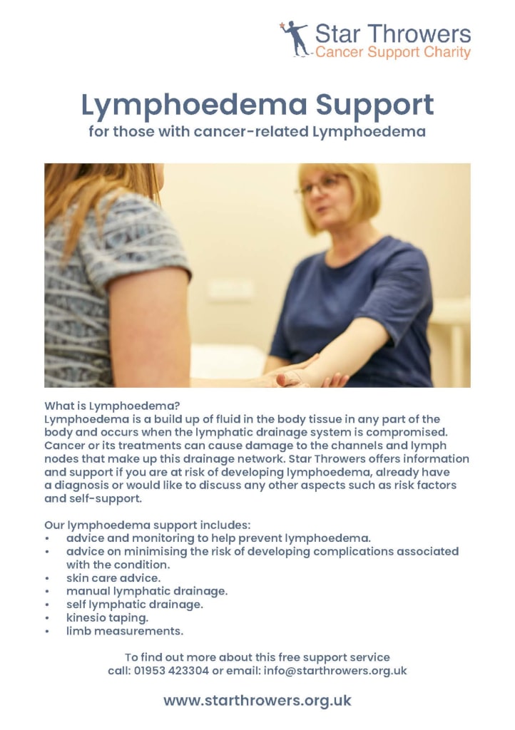 Star Throwers Lymphoedema support sheet