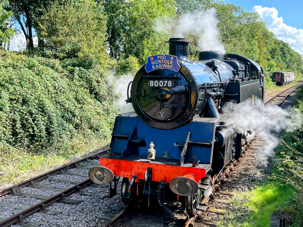Steam train on a railway