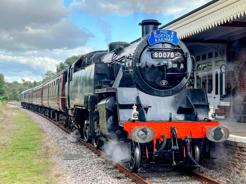 Steam train on a railway