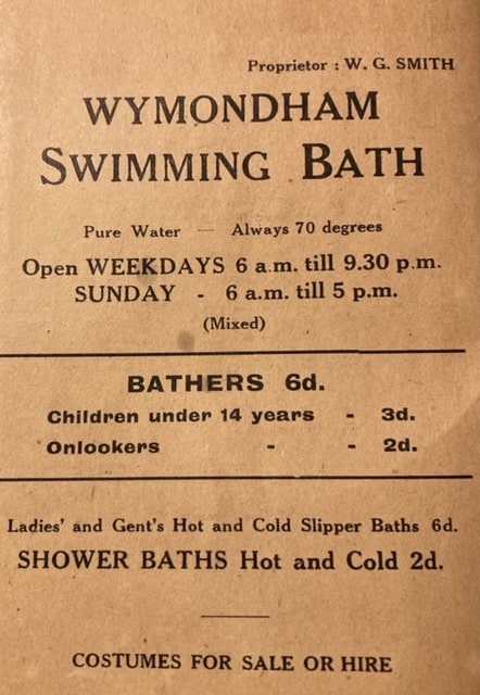 Old poster for swimming baths