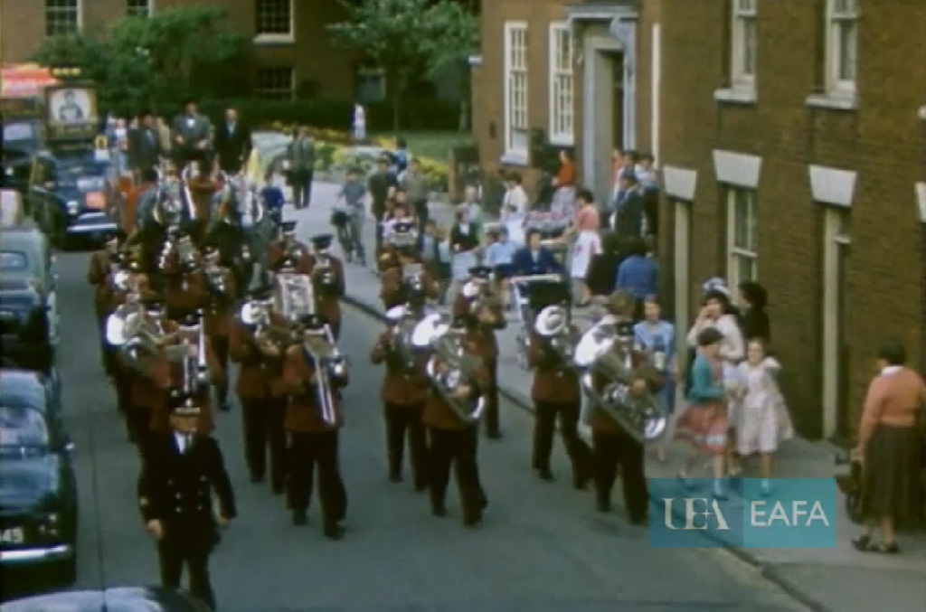 Marching band in street