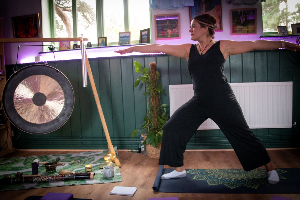 Lady doing a yoga session