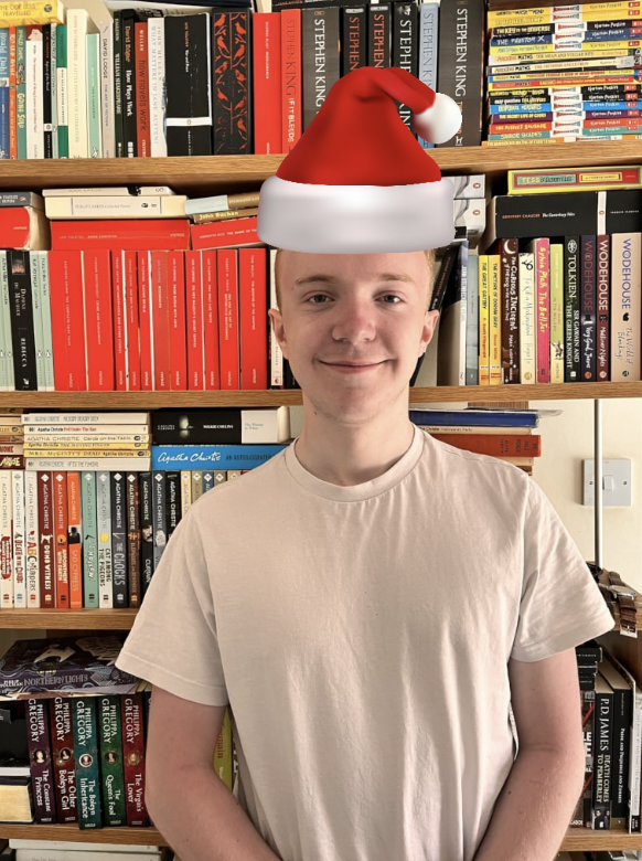 Boy with a Santa hat