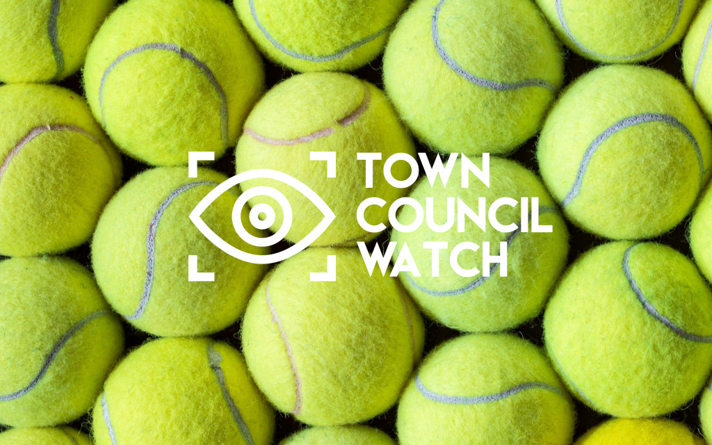 Tennis balls with Town Council Watch lettering
