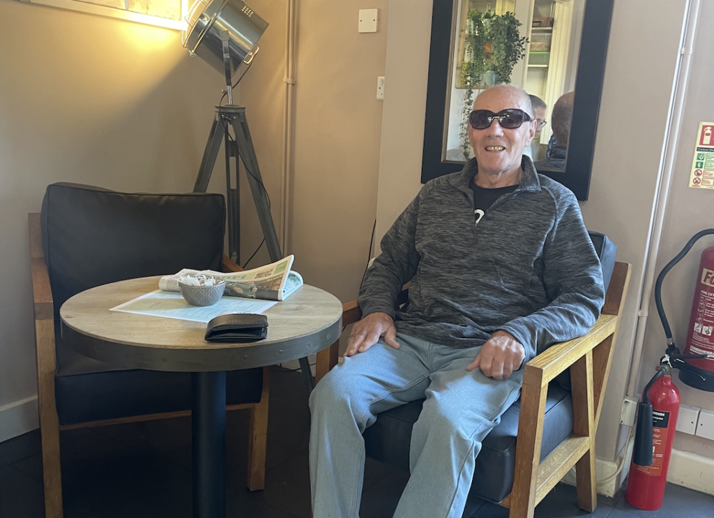 Man sitting at a desk