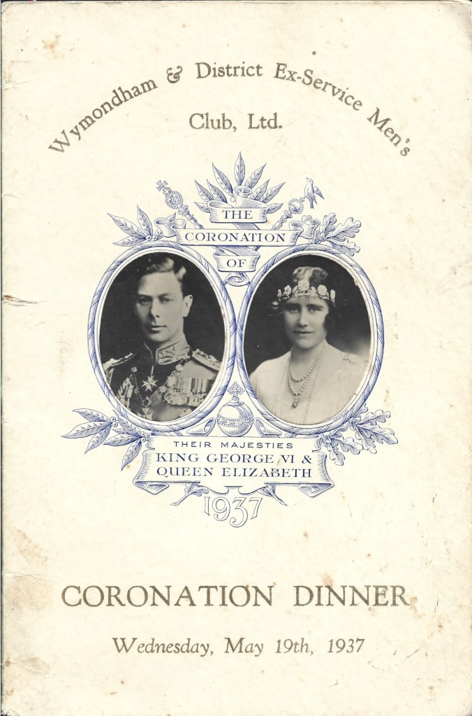 Ex-service men's club coronation dinner