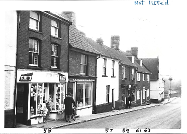 Black-and-white still of a street