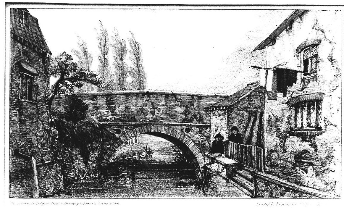 Francis Stone's 1830 drawing of Damgate Bridge